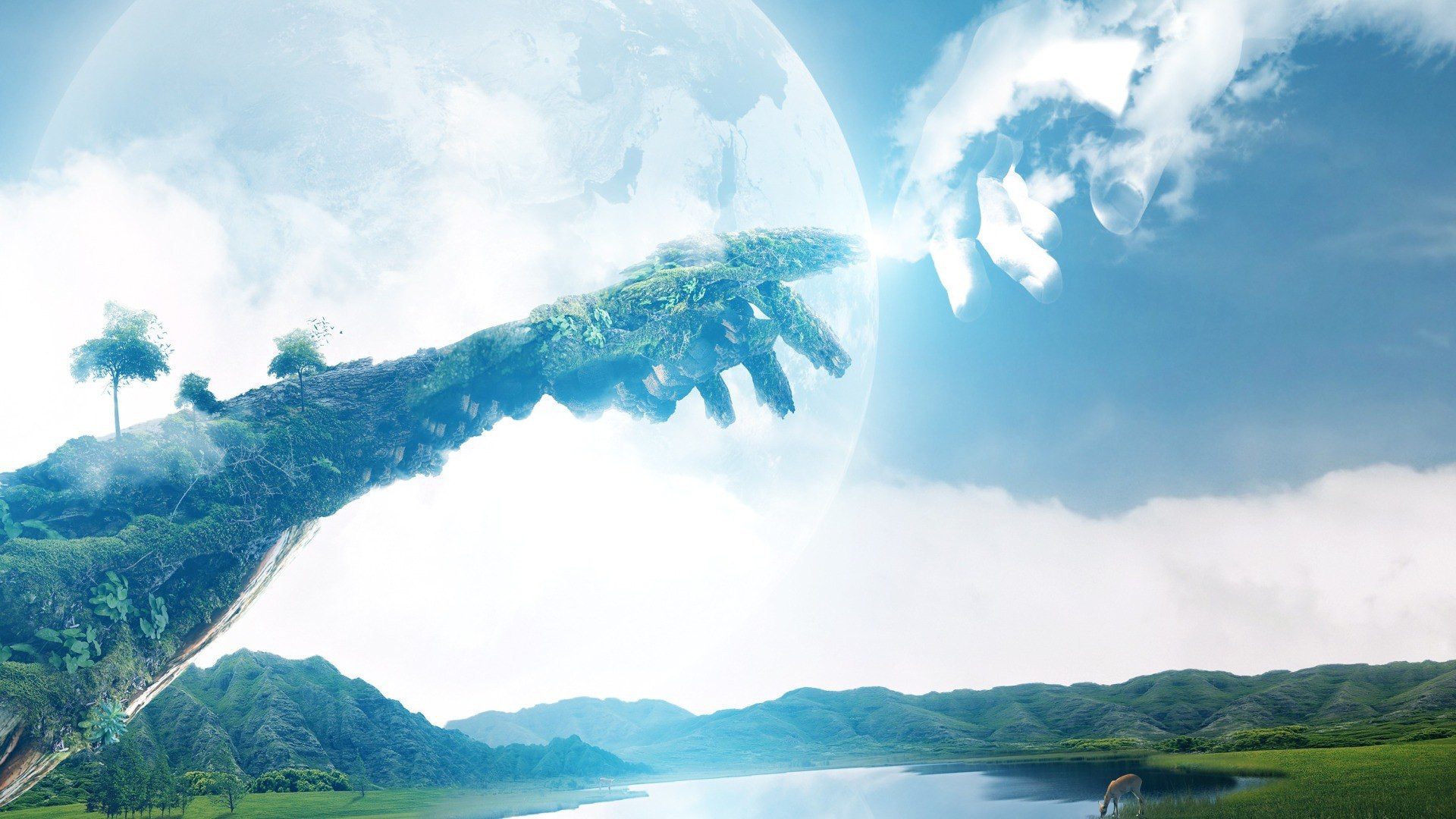 Background bảo vệ môi trường sự sống với hình ảnh trẻ em vui đùa trên Trái Đất