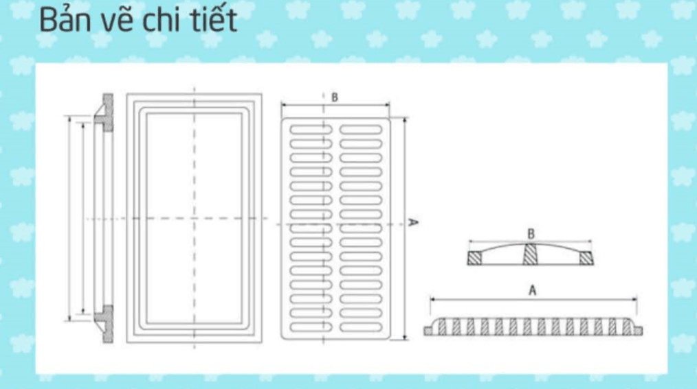 bản vẽ autocad song chắn rác composite có khung