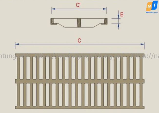 bản vẽ autocad song chắn rác gang xám không khung