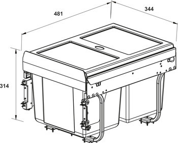 Bản vẽ kỹ thuật lắp đặt thùng rác dưới bồn rửa đảm bảo sự chắc chắn và độ bền