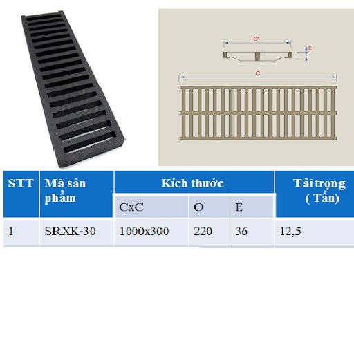 Bản vẽ kỹ thuật lưới chắn rác hố ga kích thước 1000x300mm