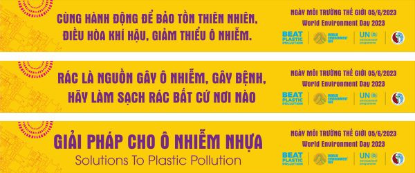 Băng rôn tuyên truyền bảo vệ môi trường và giữ gìn cảnh quan