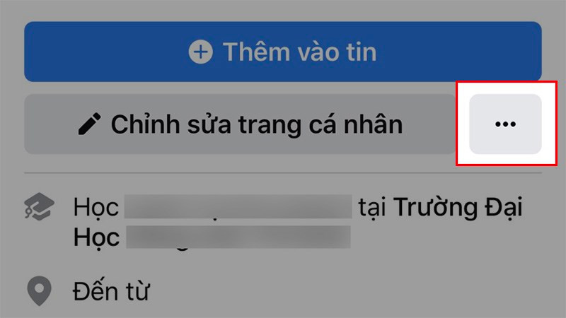 Biểu tượng ba dấu chấm trên trang cá nhân Facebook
