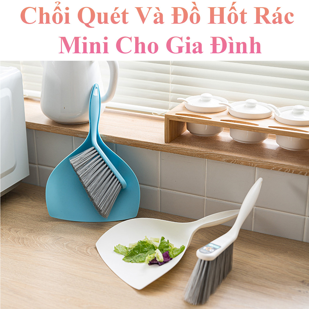 Bộ chổi quét và đồ hốt rác mini tiện dụng cho việc vệ sinh nhanh gọn