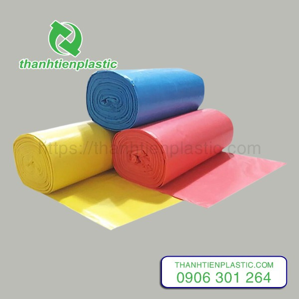 Bộ túi đựng rác 3 màu xanh, đỏ, vàng giúp phân loại rác hiệu quả tại nhà