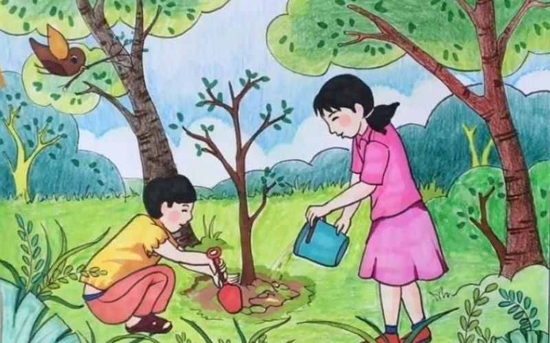 Bức tranh vẽ tranh bảo vệ môi trường 14
