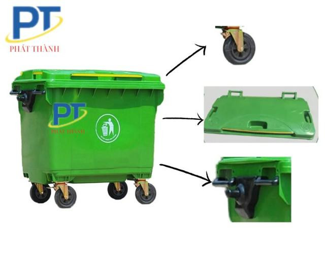 Các bộ phận cấu thành và thiết kế bền vững của thùng rác 660L