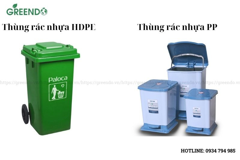 Các loại thùng rác được làm từ nhựa an toàn