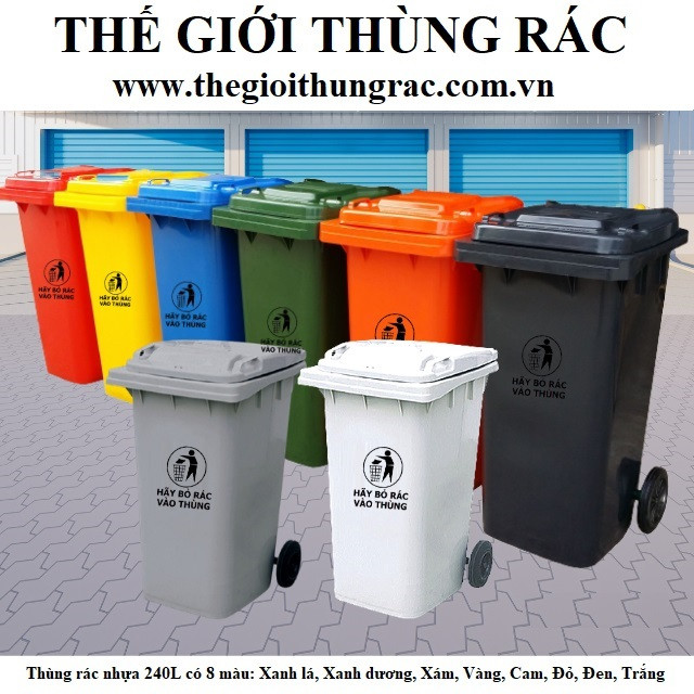 Các mẫu thùng rác xanh nhựa HDPE nhiều kích cỡ, chống tia UV cho không gian ngoài trời