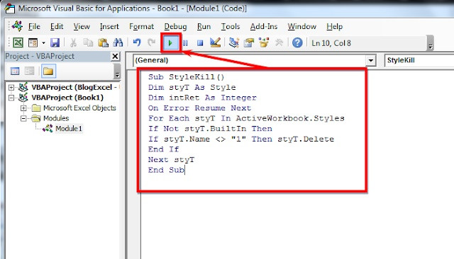 Chạy code VBA và kiểm tra kết quả sau khi xóa name rác trong excel