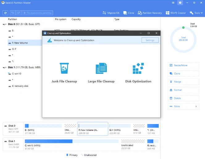 Chọn "Tools" và nhấp vào "System Optimization" trong EaseUS Partition Master