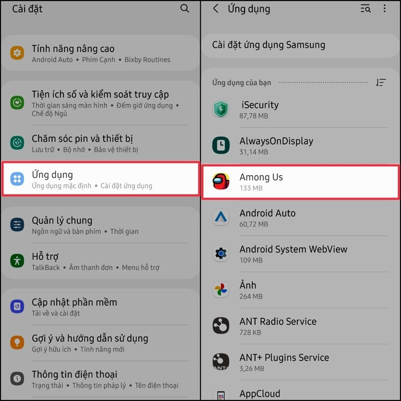 Chọn ứng dụng để dọn dẹp bộ nhớ đệm và dữ liệu