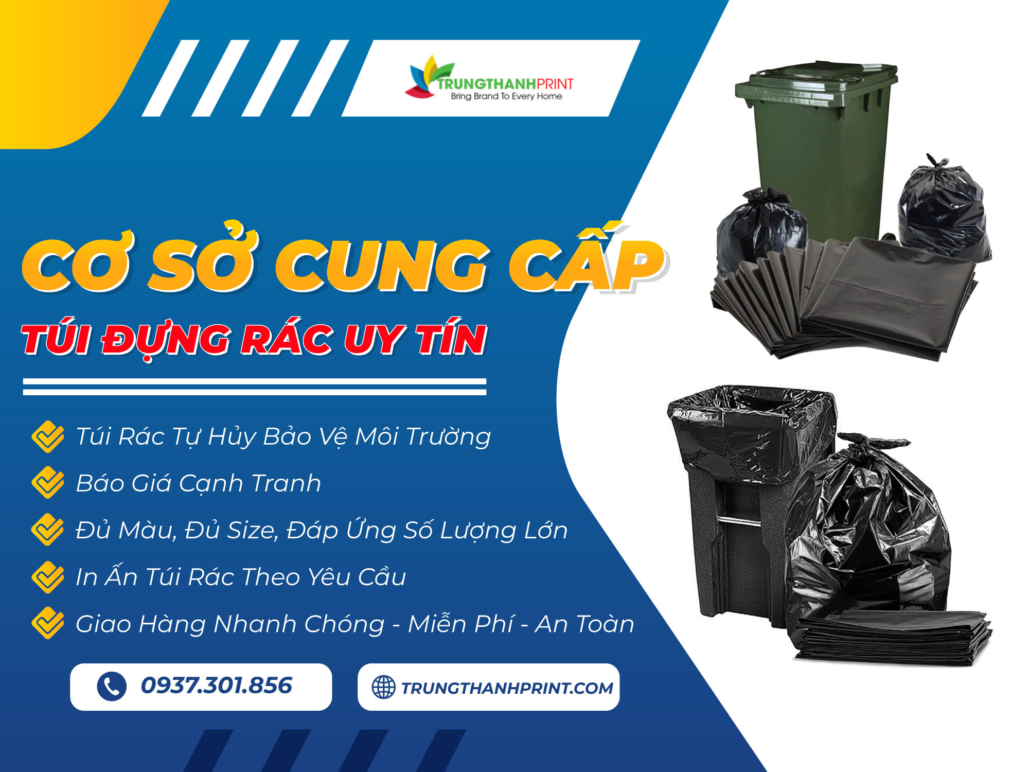 Cơ sở cung cấp các loại bịch đựng rác và bao bì đa dạng tại một xưởng sản xuất