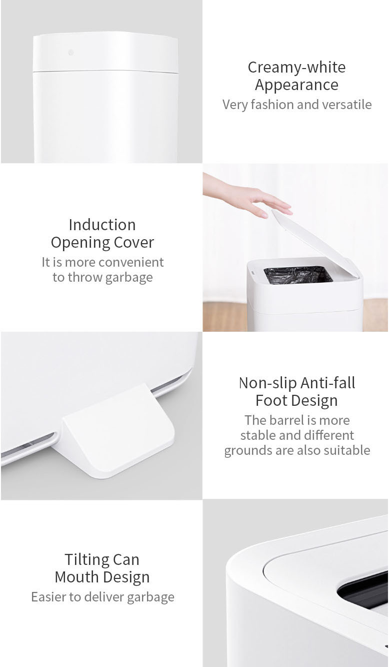 Cổng sạc pin của thùng rác Xiaomi Townew T1, tiện lợi cho việc nạp năng lượng