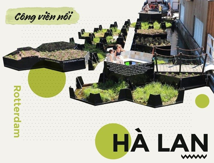 Công viên tái chế nổi tại Rotterdam, Hà Lan từ nhựa tái chế