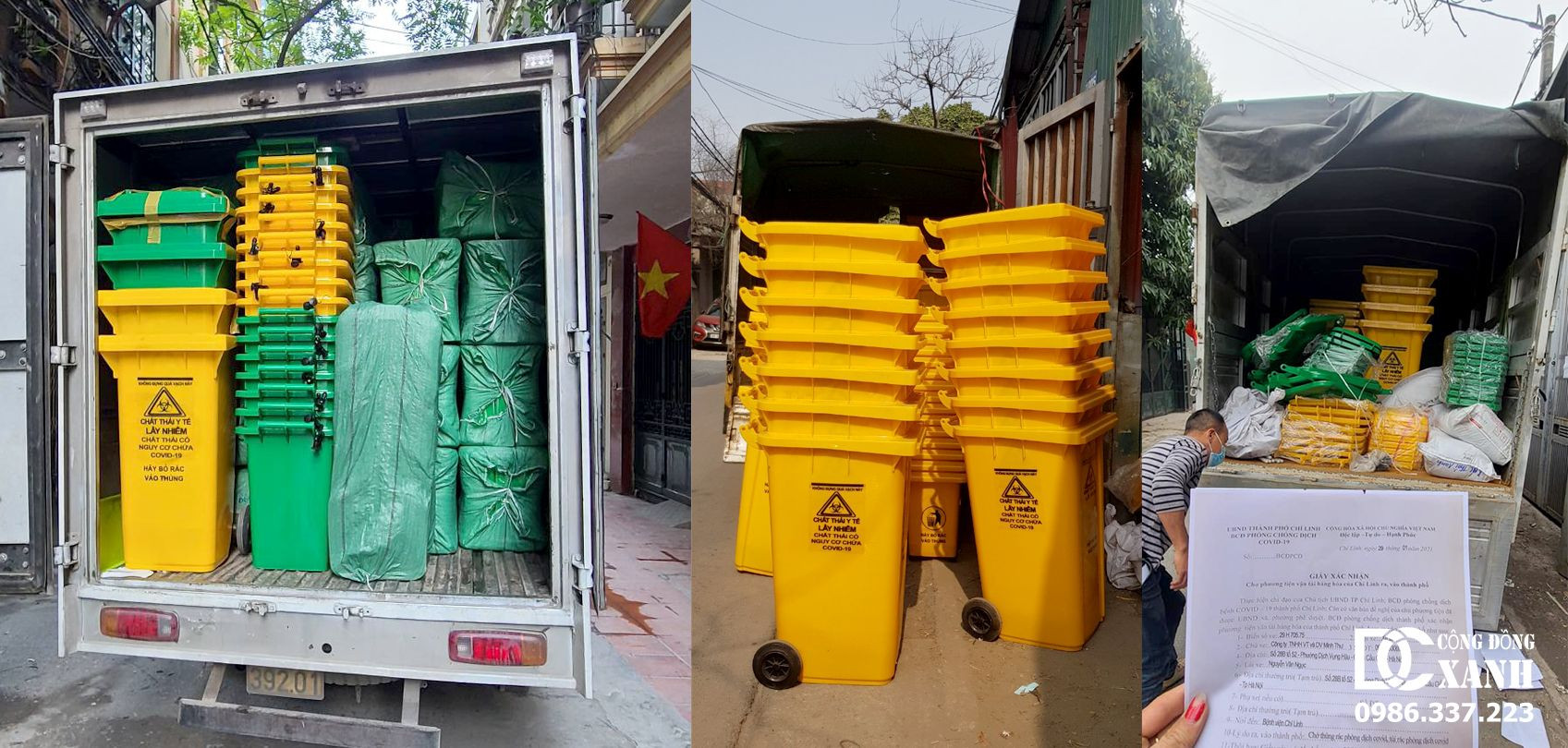 Dịch vụ giao hàng thùng rác nhựa 60l và sản phẩm khác trên toàn quốc bằng xe tải