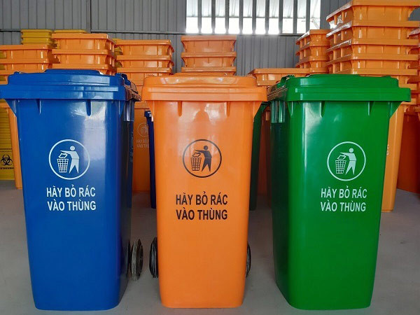 Giá bán thùng rác nhựa 120 lít cũ tại kho
