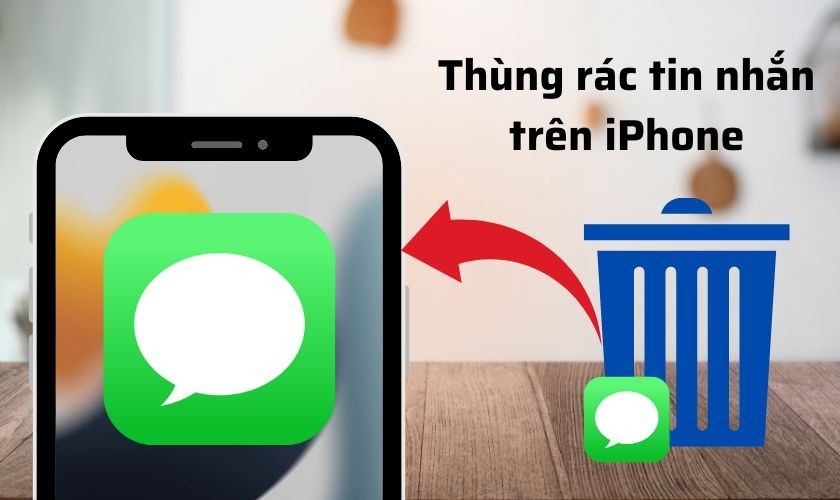 Giao diện mục tin nhắn đã xóa gần đây trên iPhone, minh họa cách tìm thùng rác tin nhắn iPhone