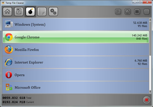 Giao diện phần mềm Temp File Cleaner giúp xóa file rác temp hiệu quả trên Windows