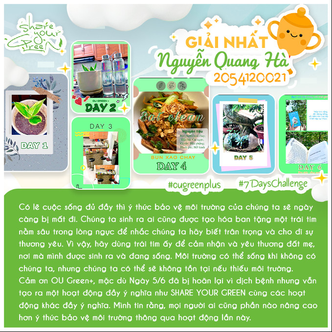 Hình ảnh cho cuộc thi “Share your Green” do CLB OU Green Plus tổ chức