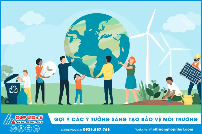 Hình ảnh tổng quan về các ý tưởng sáng tạo bảo vệ môi trường bằng hành động thiết thực