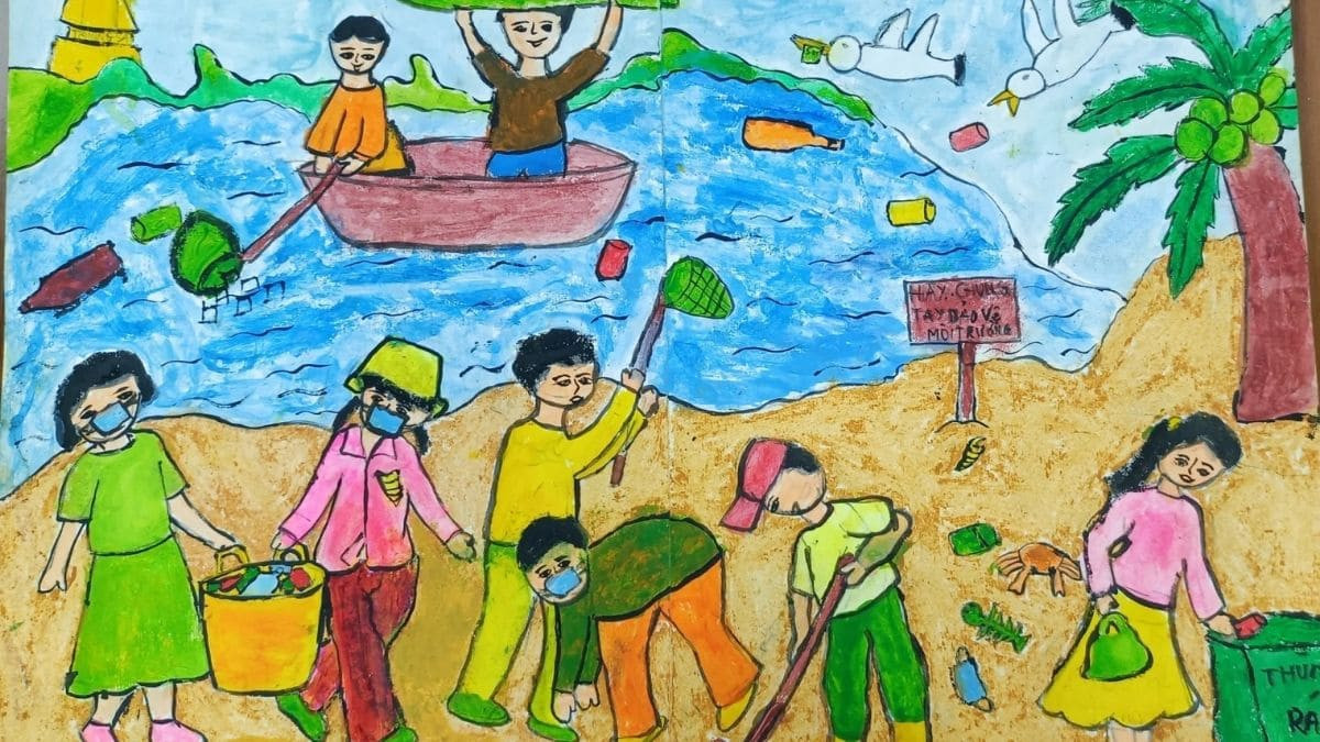 Hình ảnh vẽ tuyên truyền bảo vệ môi trường nước