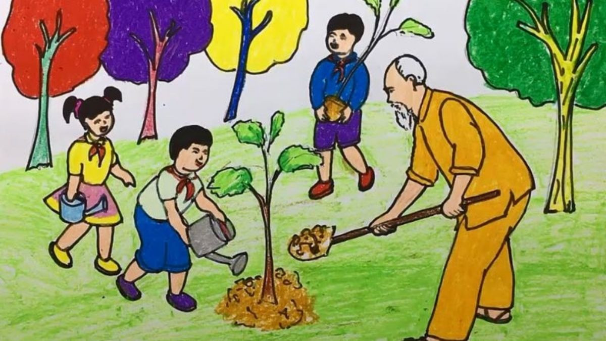 hình vẽ tranh bảo vệ môi trường rừng 4k
