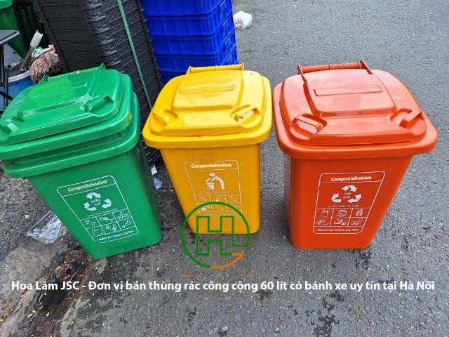 Hoa Lâm - Đơn vị bán thùng rác công cộng 60 lít có bánh xe uy tín chất lượng tại Hà Nội