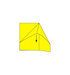 Hoàn thiện các nếp gấp để định hình cấu trúc đáy thùng rác bằng giấy.