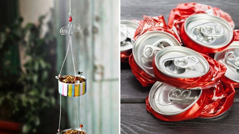 Hộp đồ ăn cho chim làm từ vỏ lon nước ngọt tái chế