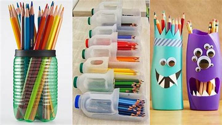 Hộp đựng bút hình con vật ngộ nghĩnh tái chế từ chai nhựa, một trong những cách tái chế chai nhựa cho trẻ em