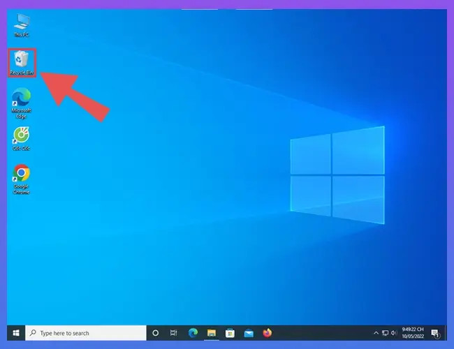 Hướng dẫn các bước cơ bản để mở thùng rác máy tính trên giao diện Windows