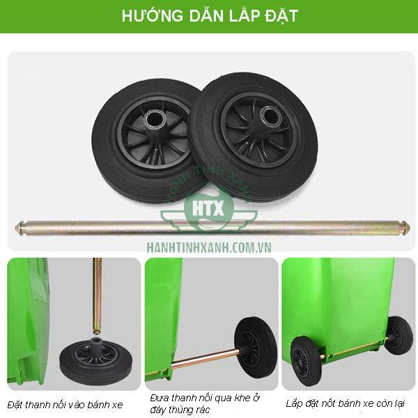 Hướng dẫn cách tháo lắp bánh xe thùng rác nhựa
