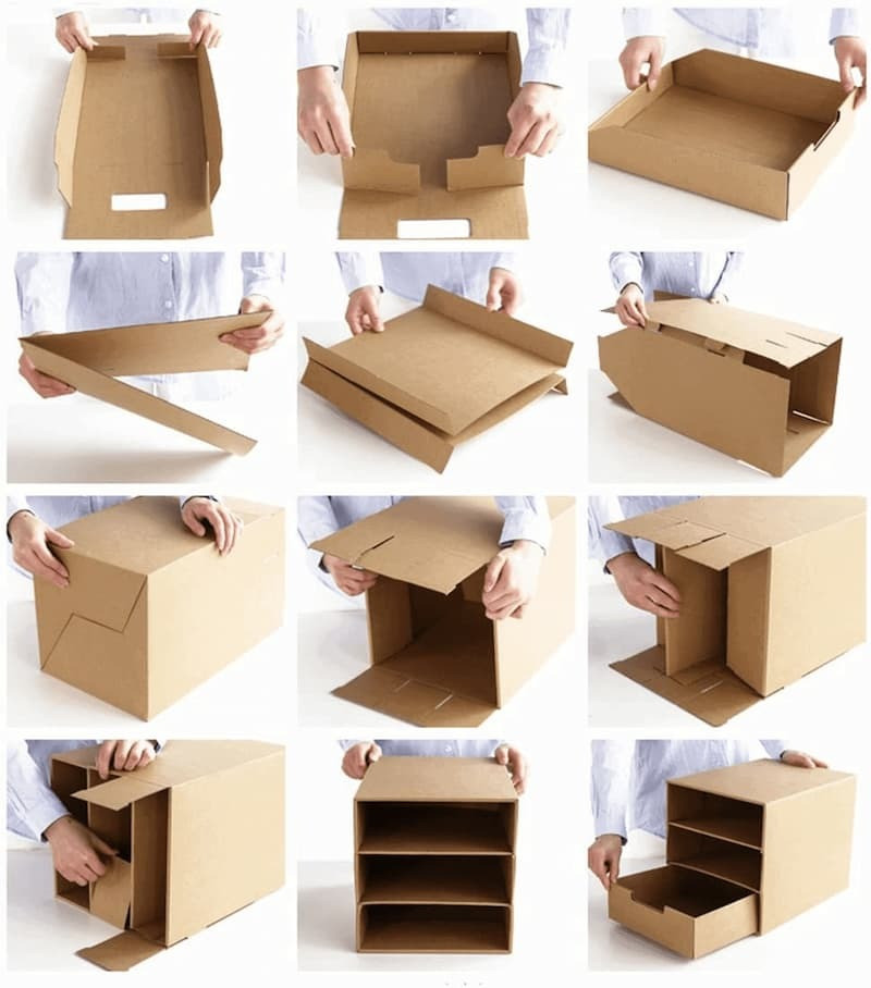 Làm hộc đựng đồ dễ dàng từ bìa Carton