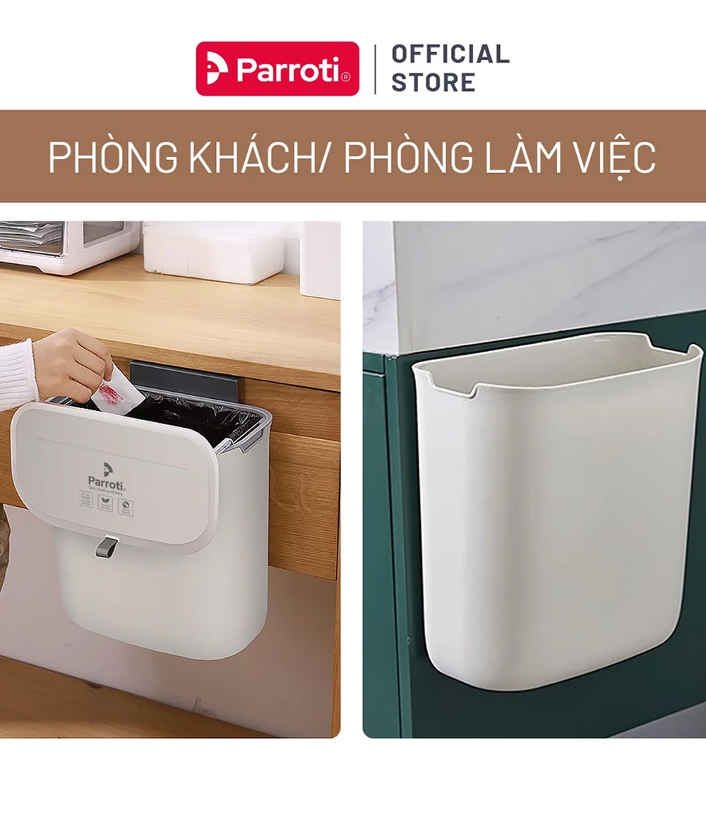 Lắp đặt thùng rác treo tường đơn giản bằng thanh ray trên cửa tủ bếp