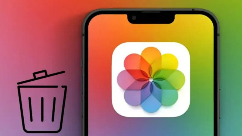 Màn hình iPhone hiển thị ảnh không có tùy chọn xóa, giải thích nguyên nhân và cách khắc phục tình trạng không xóa được ảnh.