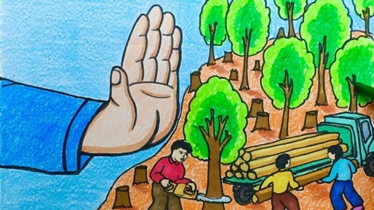 mẫu hình ảnh vẽ tranh bảo vệ môi trường 4k đẹp