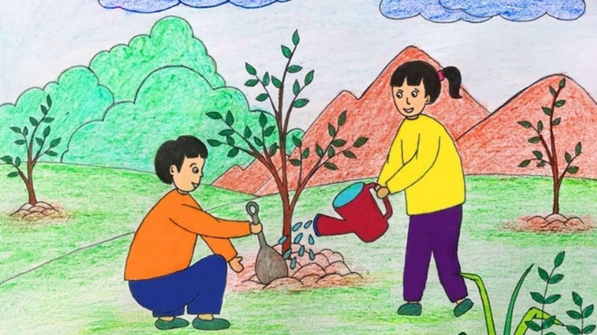 mẫu hình ảnh vẽ tranh bảo vệ môi trường 4k