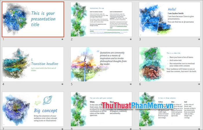 Mẫu PowerPoint bảo vệ môi trường với thiết kế đẹp và chuyên nghiệp, phù hợp cho mọi bài thuyết trình