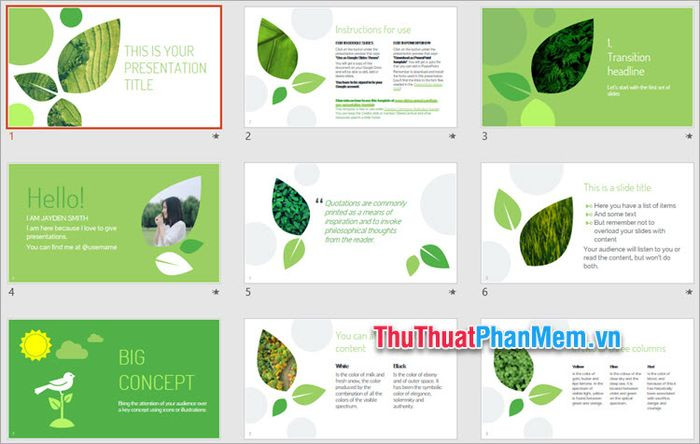 Mẫu PowerPoint bảo vệ môi trường với thiết kế tinh gọn và ý nghĩa, phù hợp cho các bài thuyết trình