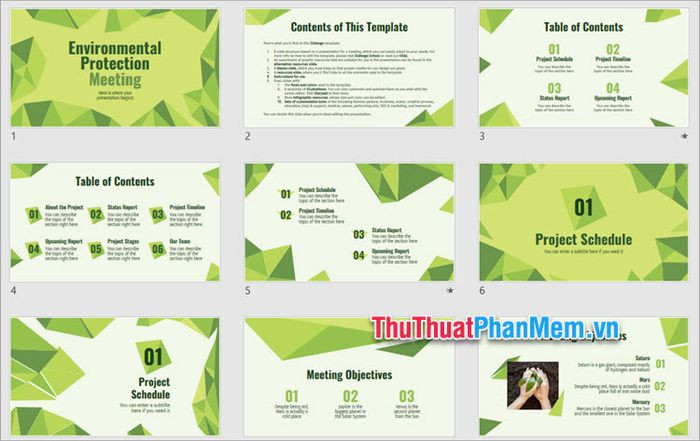 Mẫu PowerPoint về hành động trồng cây xanh, góp phần làm xanh Trái Đất và bảo vệ môi trường