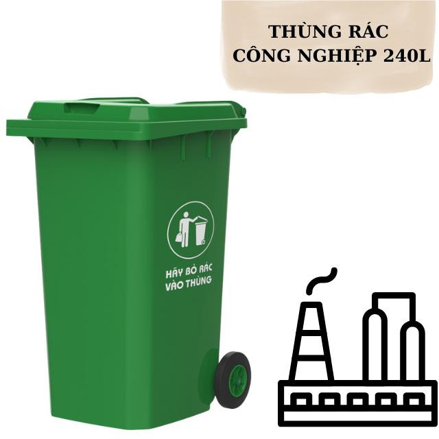 Mẫu thùng rác công nghiệp 240l chuyên dụng cho các nhà máy sản xuất