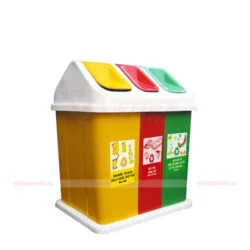 Mô hình 3 loại thùng rác phân loại cỡ trung cho không gian công cộng