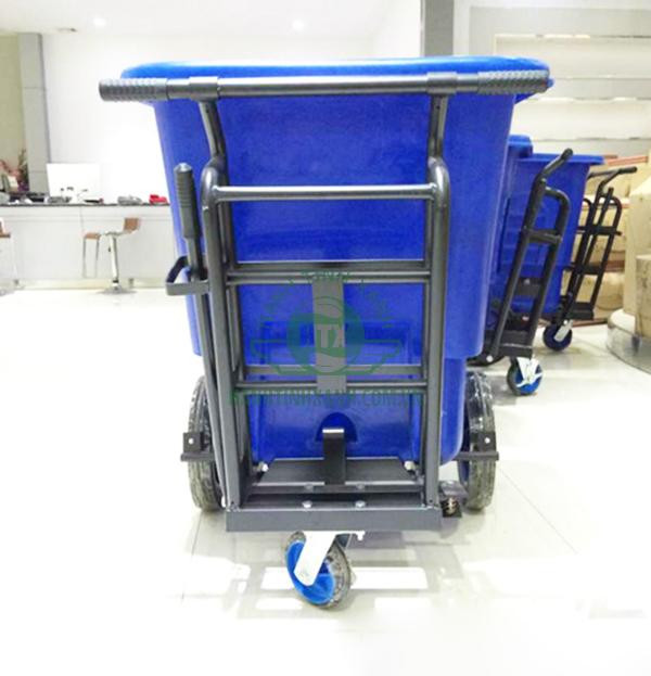 Mô tả chi tiết các mối hàn chắc chắn trên khung thép phun sơn tĩnh điện của xe thu gom rác thải Paloca, khẳng định độ bền và khả năng chịu tải cao