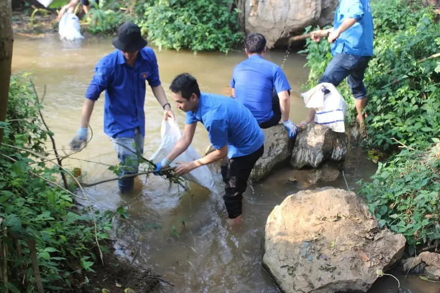 Một chuyên gia đang lấy mẫu nước để kiểm tra, hình ảnh minh họa cho các biện pháp bảo vệ môi trường nước thông qua giám sát chất lượng