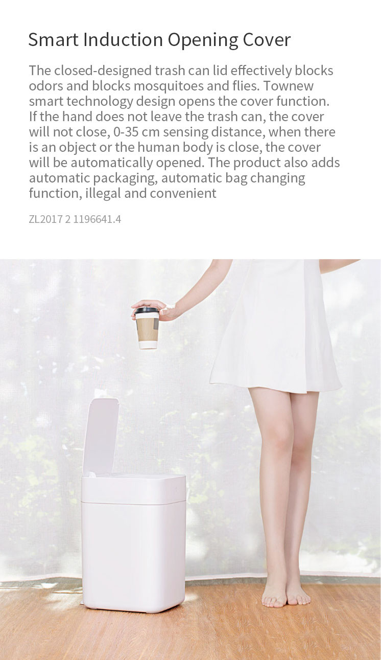 Nắp cảm ứng tự động của thùng rác thông minh Xiaomi cho phép thao tác không chạm