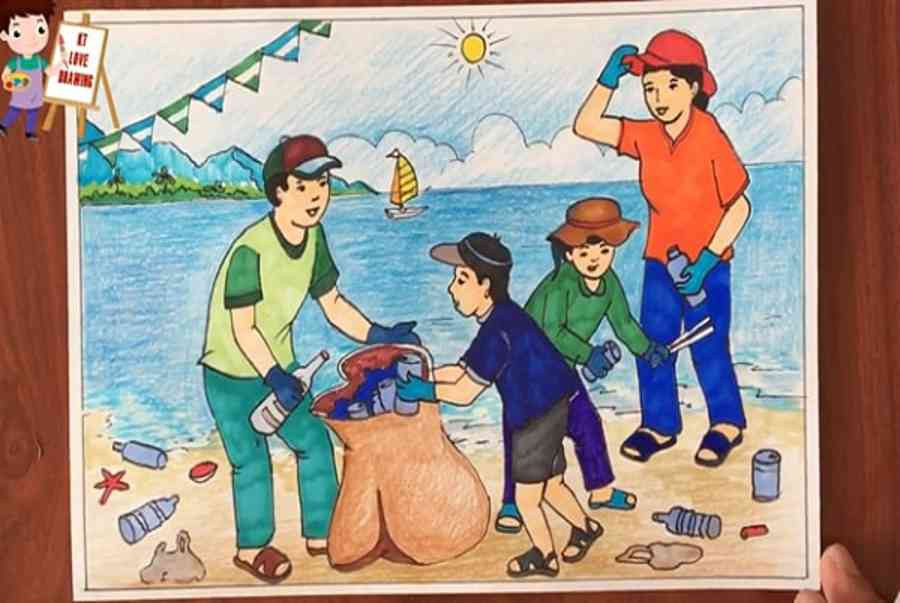 Nếu bạn muốn có một bức tranh để tôn vinh và bảo vệ vẻ đẹp của biển, thì đừng bỏ lỡ bức tranh vẽ bảo vệ môi trường biển này. Với tông màu xanh đậm đà và họa tiết đẹp mắt, bức tranh chứa đựng thông điệp quan trọng về bảo vệ các sinh vật biển và những vùng biển tuyệt đẹp, đó là lời nhắn nhủ mà tác giả muốn gửi đến cho mọi người.
