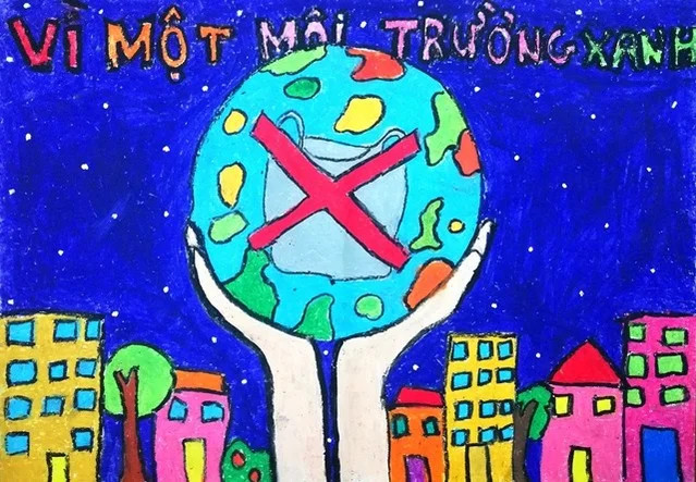 Nghệ thuật của học sinh trường TH Phan Chu Trinh, TP. HCM, truyền tải thông điệp bảo vệ đại dương