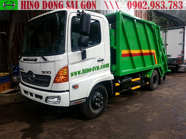 Ngoại thất xe Hino chuyên chở rác 9 khối