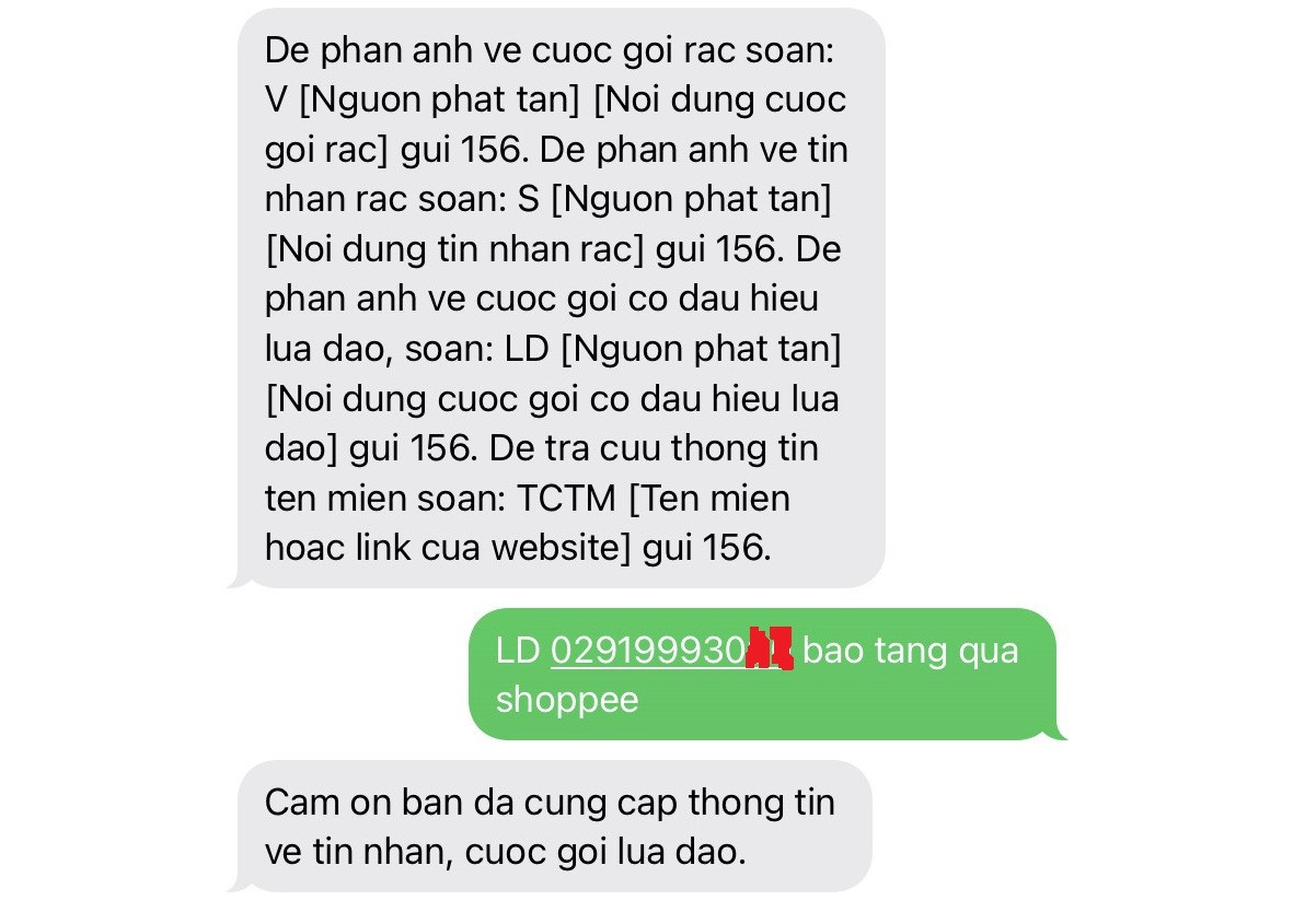 Người dân báo cáo số điện thoại rác và lừa đảo đến đầu số 156